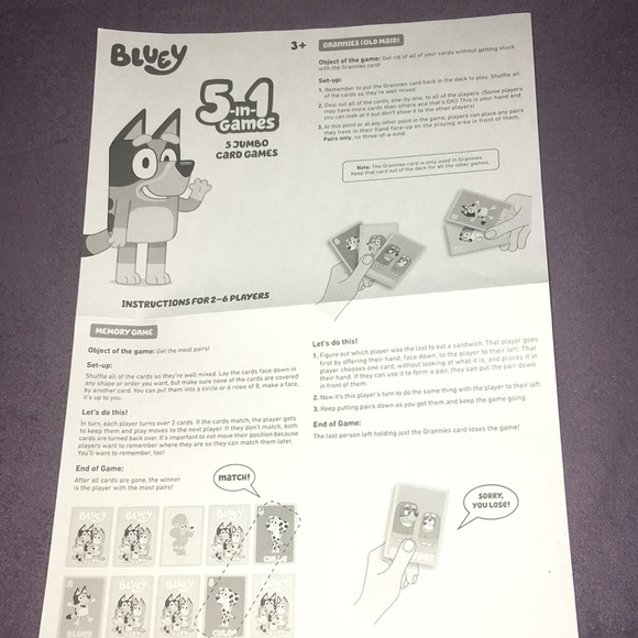 Bluey 5-in-1 Games card deck set - Picture 7 of 8